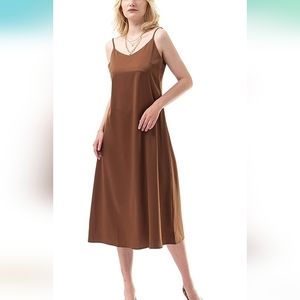 ASSUAL Women's Sleeveless Spaghetti Strap Satin Dress (4)